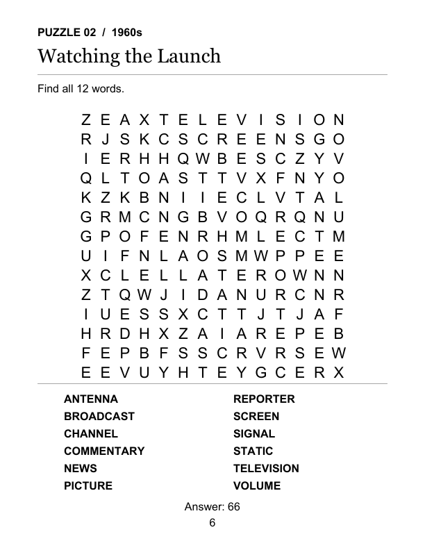 Second puzzle from The Good Old Days: 1960s