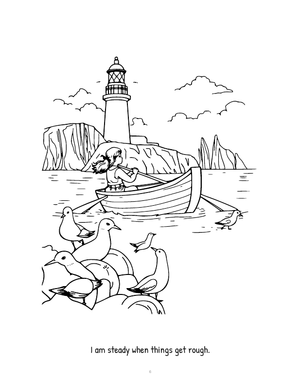 Brave and Bright coloring page 2: I am steady when things get rough.